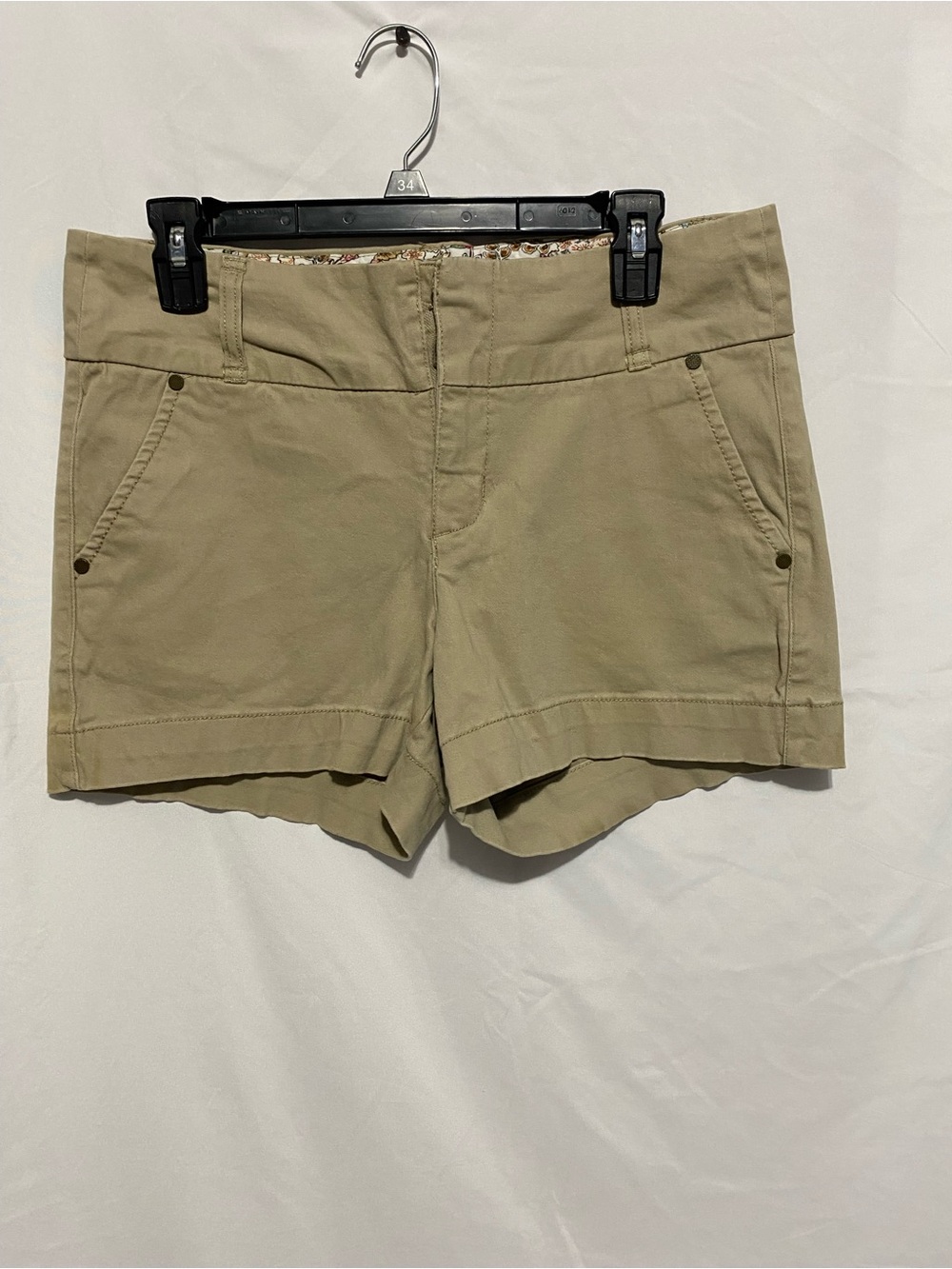 one 5 one Tan Cotton Blend Bermuda Shorts